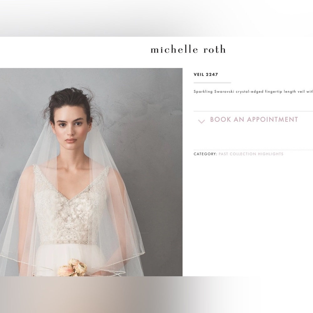 Michelle Roth (FKA Henry Roth) Swarovski Crystal-edged veil